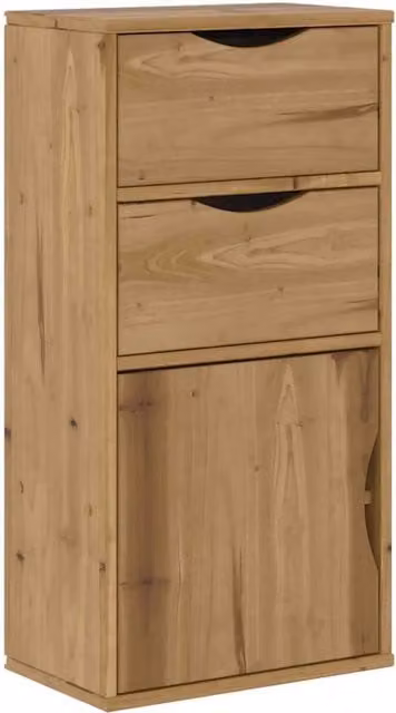 Mobiletto laterale classico dal fascino rustico con cassetti 40 x 24 x 79 cm pino massello finitura miele 02_0058044