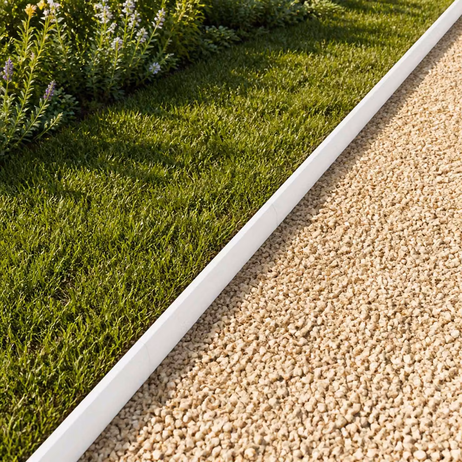 Set di 2 profili di copertura per giardino vidaXL in acciaio bianco, L 100 cm x P 5 cm x H 5 cm