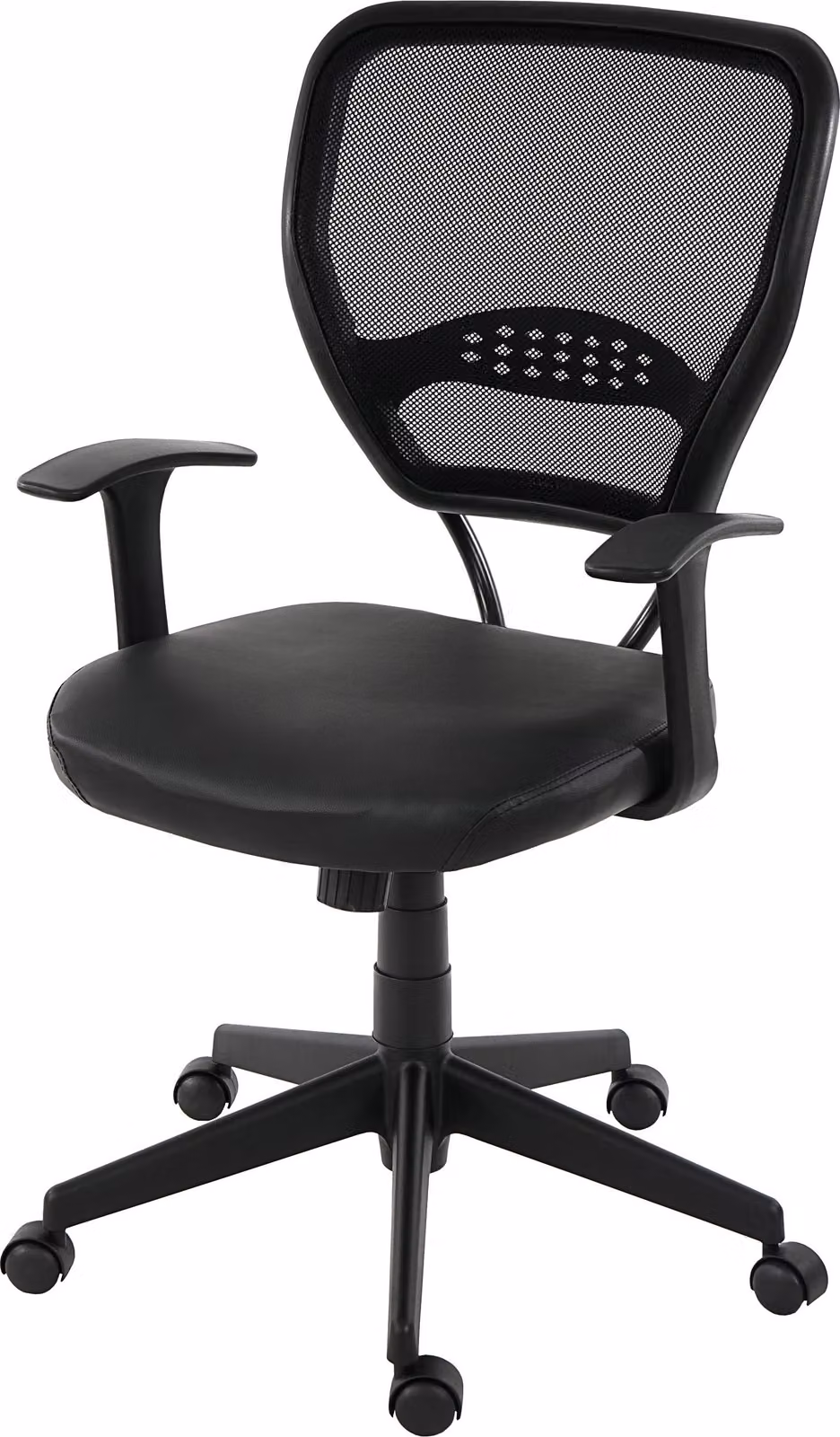 Sedia da ufficio professionale Chicago, poltrona direzionale girevole, portata 150 kg, ecopelle ~ nera con braccioli