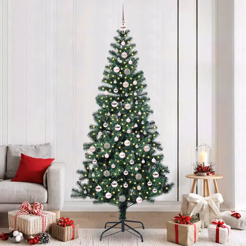 Albero di Natale artificiale vidaXL verde con luci LED bianco caldo, Altezza: 240 cm