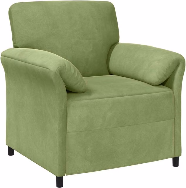 Divano da soggiorno moderno in velluto verde chiaro L 88 cm, P 83 cm, H 95 cm