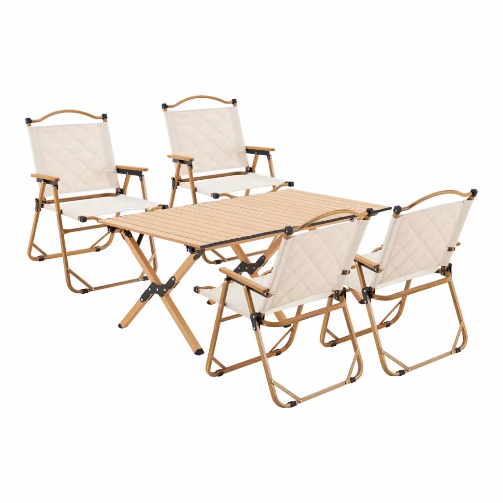 Set Mobili da Giardino Botrugno casa.pro Pieghevole in Alluminio Verniciato Beige – 2