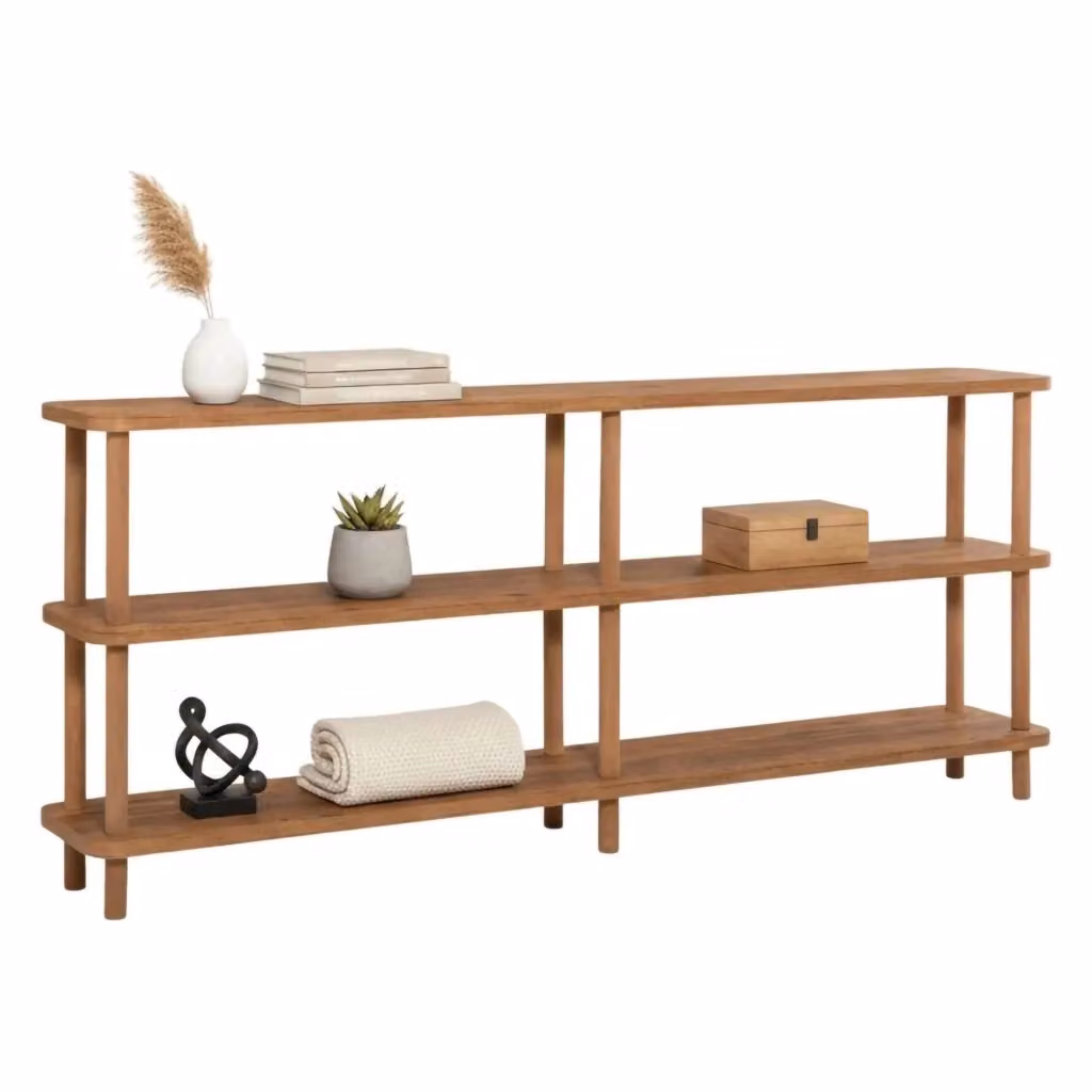 Libreria DMORA Fulgence con 3 Ripiani, Colore Marrone Quercia, L: 180 cm, P: 35 cm, H: 75 cm – 2