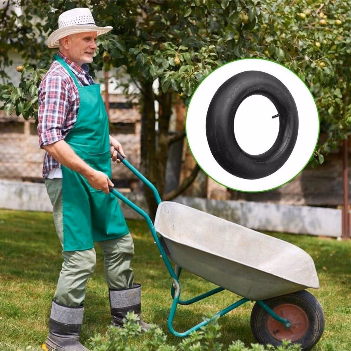 Tubo pneumatico di ricambio per carrelli da giardino e trattori - 2 pezzi, misura 4.80/4.00-8. Adatto per tosaerba e macchinari da giardino