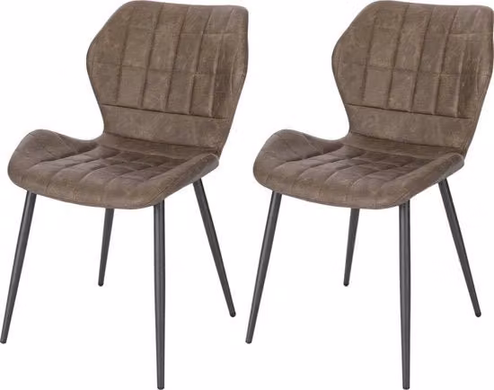 Set di sedie da pranzo in pelle - 2 pezzi - progettate per un comfort ergonomico e robustezza - struttura solida - stile moderno e sofisticato - colore marrone scuro