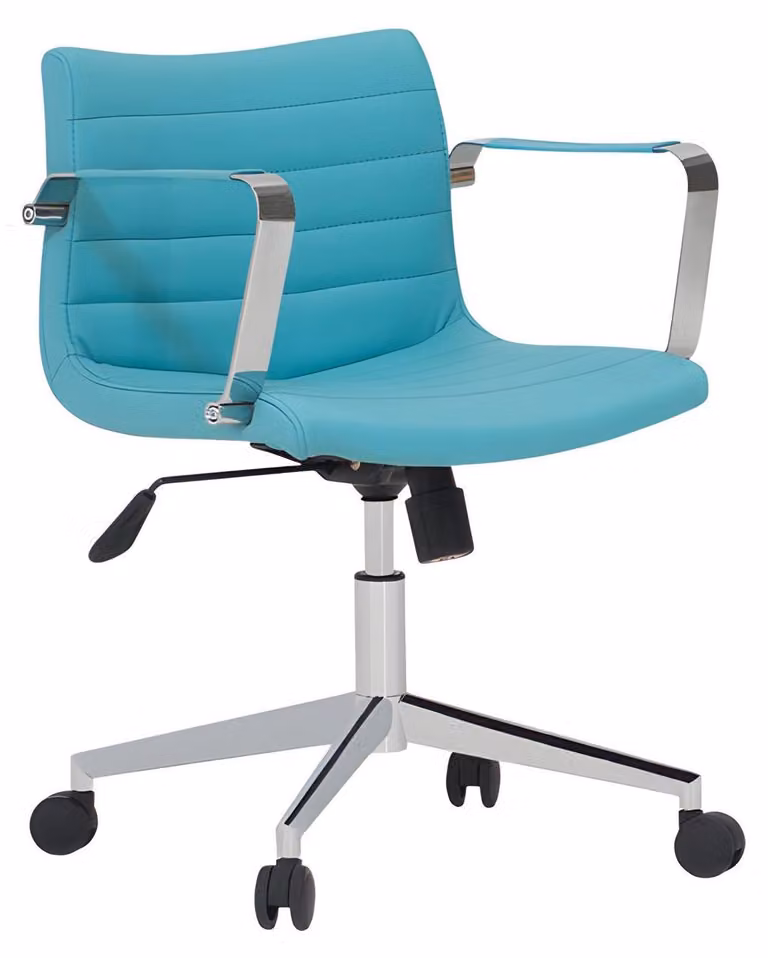 Luxuriöser Blauer Bürostuhl Designer Drehstuhl Exklusive Bürosessel