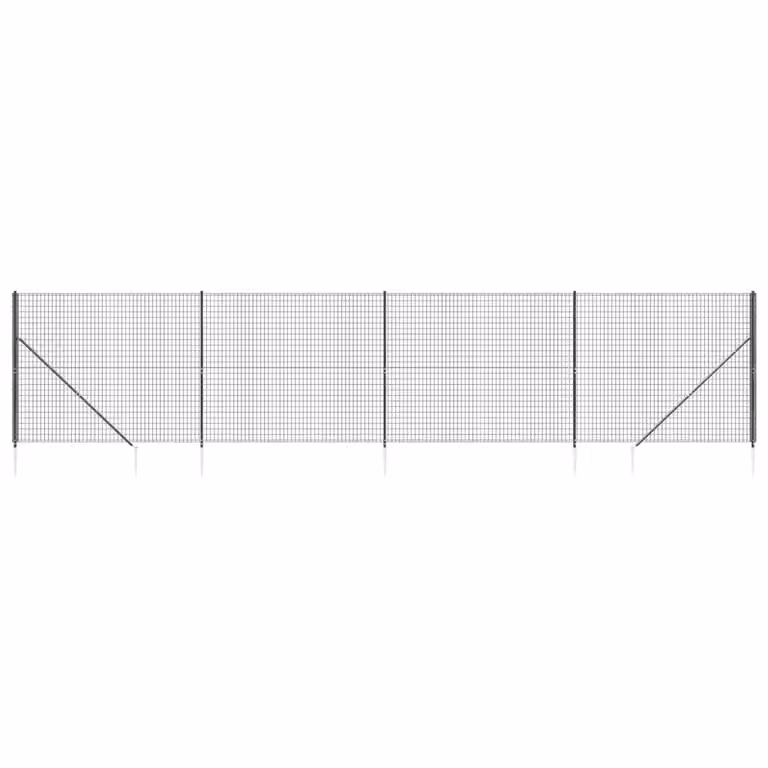 Recinzione Metallica con Picchetti Ancoraggio Antracite 1,4x10m