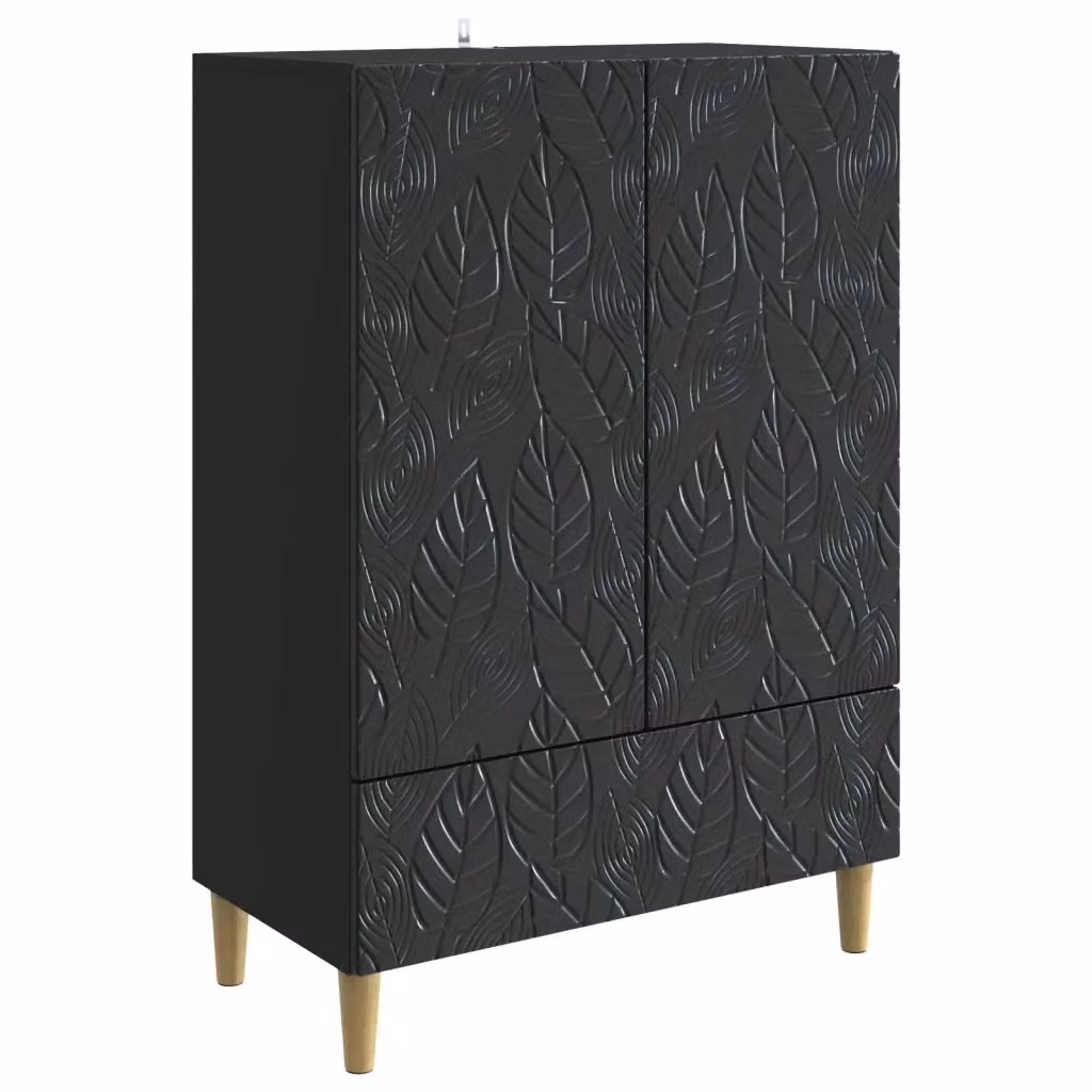 Credenza moderna vidaXL in legno MDF nero L: 66 cm, P: 34,5 cm, H: 95 cm – 2