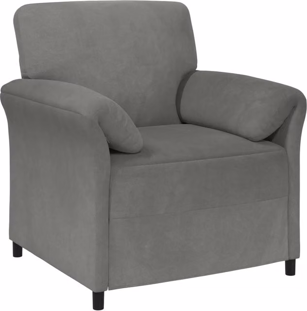 Divano singolo moderno in velluto antracite per soggiorno L 88 cm x P 83 cm x H 95 cm – 1