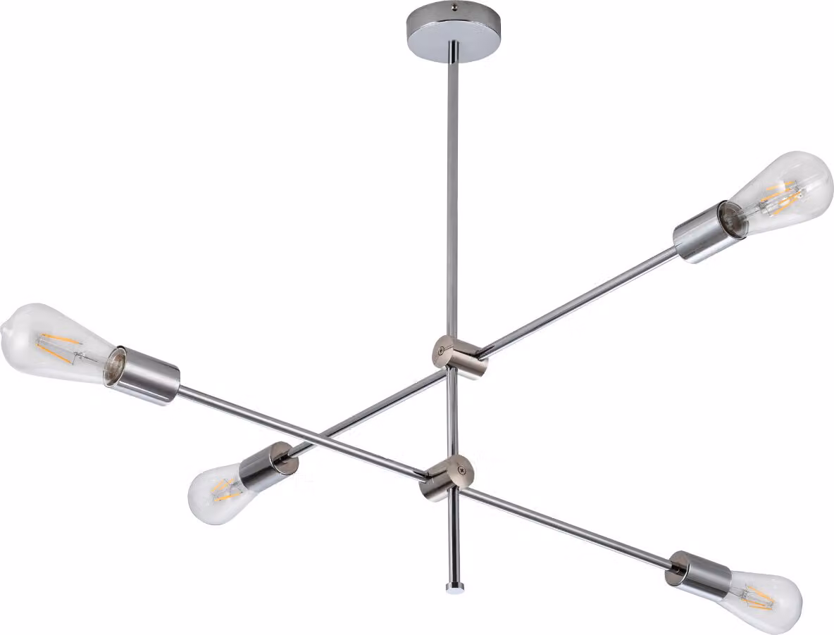 Lampada a sospensione MORA cromata 4xE27x20W in metallo, dimensioni: 65x75x75 cm, IP20, Polux