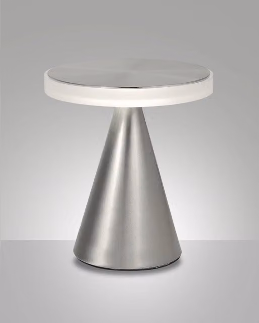 Lampada da tavolo Neutra LED 12W 1260lm 3000K struttura in metallo e metacrilato colore Nichel satinato IP20 - Illuminazione d'interni elegante