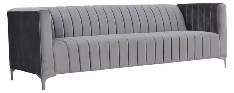 Grau Dreisitzer Sofa Stoff Wohnzimmer Design Couchen Polster Sofas Graue Couch