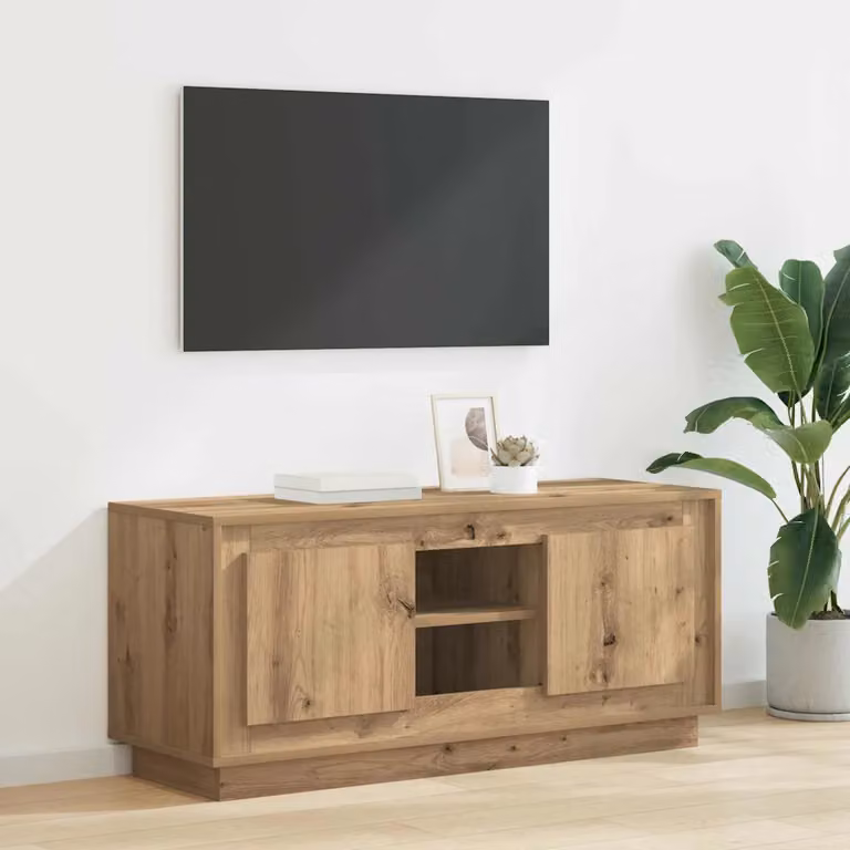 Mobile TV vidaXL in stile rustico marrone con ripiani multimediali L/P/H: 102 x 35 x 45 cm