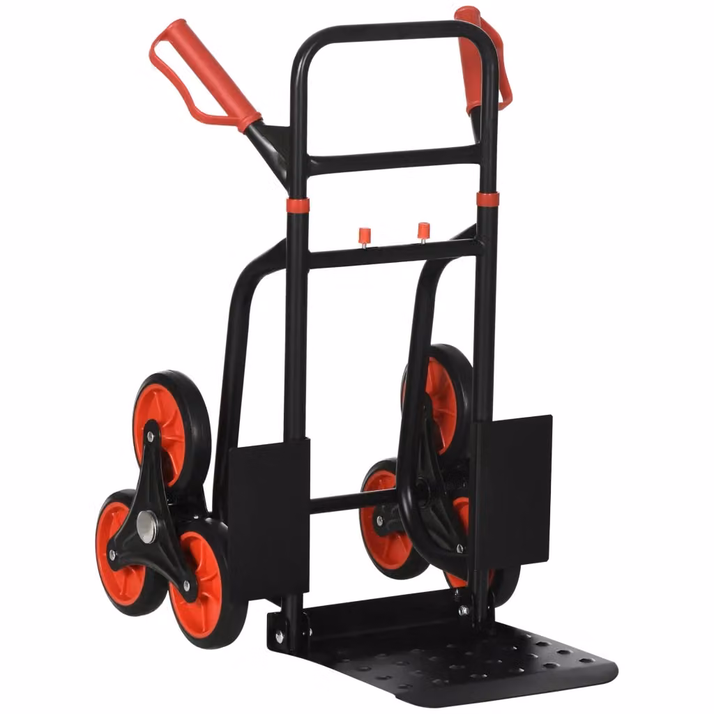 Carrello Portapacchi Pieghevole zephmum in Metallo Rosso e Nero, H 106.5 x L 44 x P 38 cm – 2