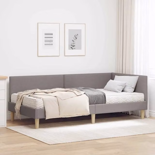 Struttura Letto Angolare con Materasso 2 pz-Giroletto con materasso Talpa Tessuto 479292