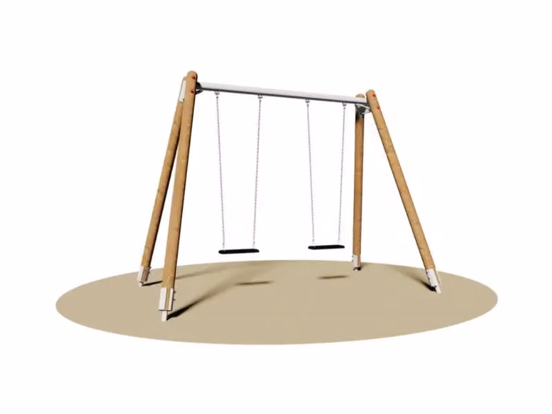 Altalena Giochipark Sally a 2 posti in acciaio e legno multicolore con sedili antiurto