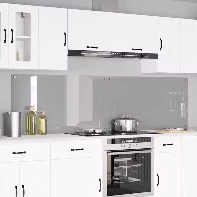 Set di 2 paraschizzi per cucina Outsunny colore grigio chiaro L: 110 cm, H: 60 cm