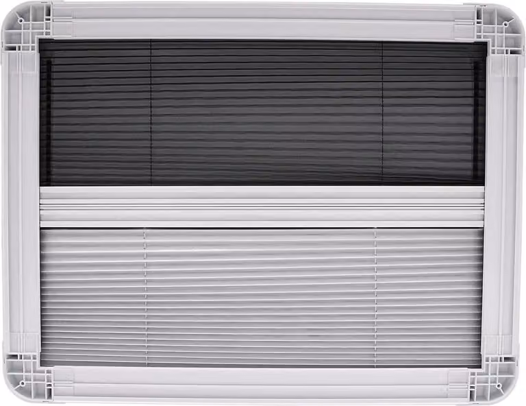 Finestra laterale per camper e roulotte - Finestra a ribalta - 600 x 450 mm - Apertura 65° - Vetro temperato 4 mm - Telaio in alluminio - Spessore parete 30-80 mm - Bianco