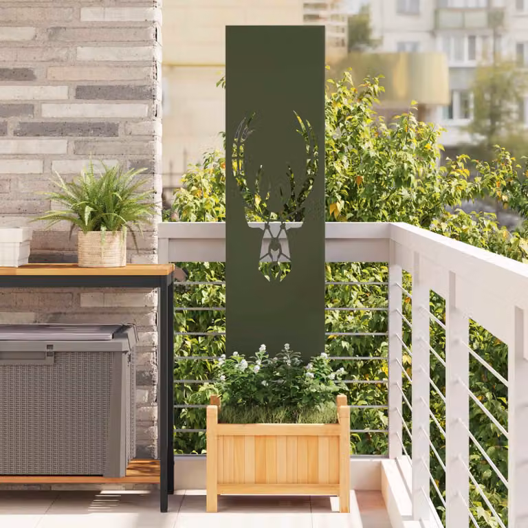 Paravent per privacy in giardino vidaXL in acciaio, verde, L: 32 cm, H: 140 cm