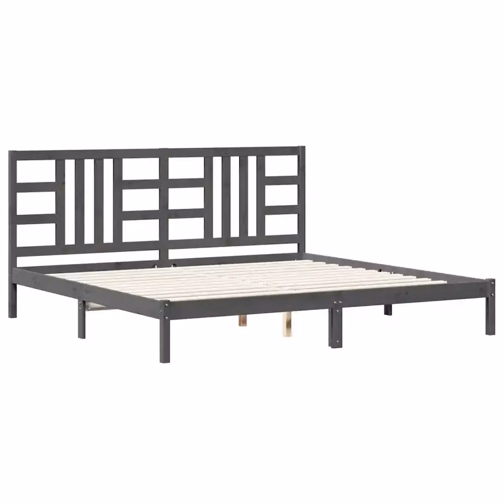 Giroletto vidaXL in legno massello di pino grigio con doghe fisse L/P/H: 200 x 200 x 31 cm – 2