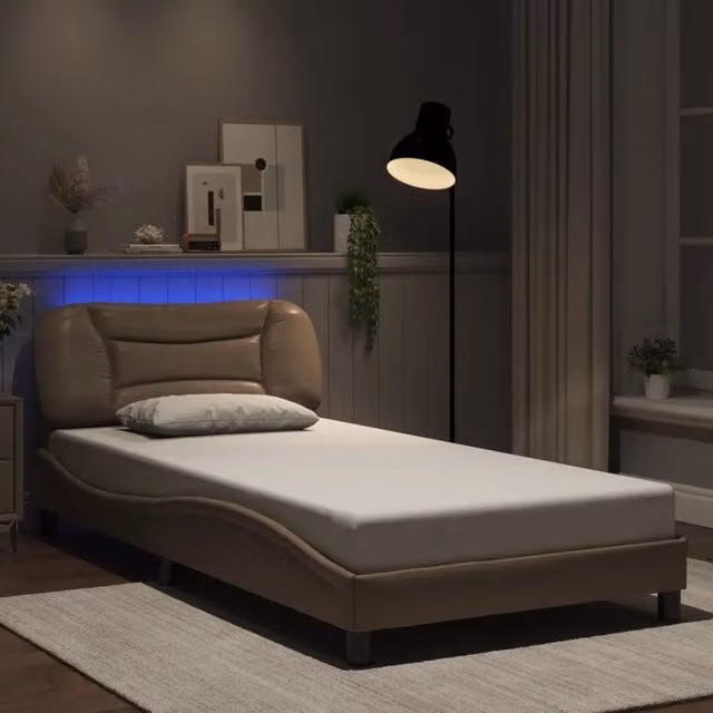 Giroletto con LED e porta USB vidaXL Hvar Cappuccino, L: 100 cm, P: 200 cm