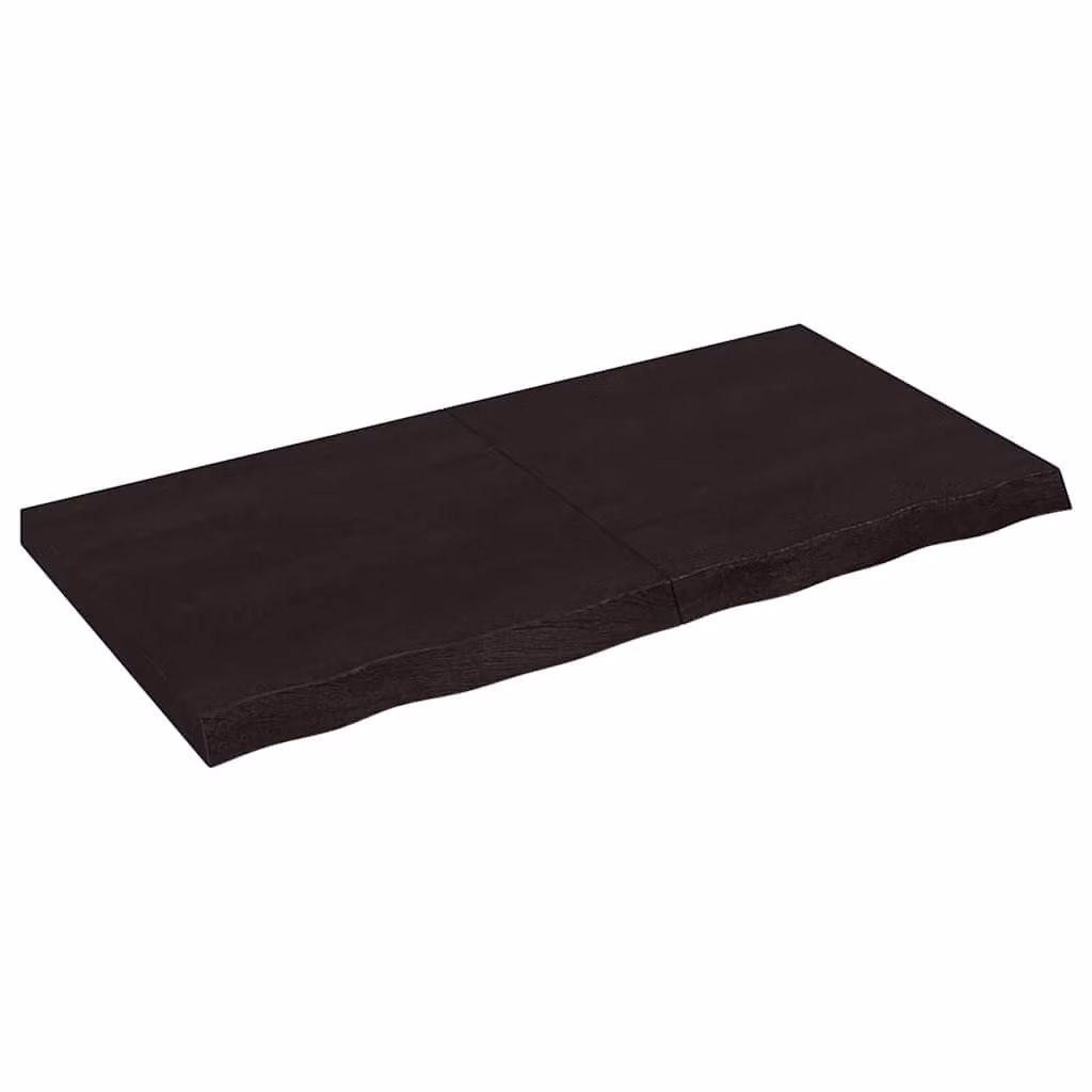 Piano Tavolo in Rovere Massello con Bordo Naturale vidaXL, Marrone, L: 120 cm, P: 60 cm, H: 28,8 cm
