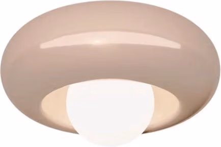 Applique Vintage Bumbum Ceramica Grigio Sabbia Vetro Opalino 1 Luce E27 D40,5Cm