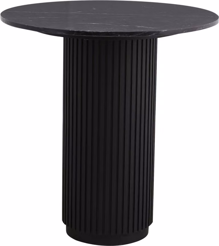 FURNLUX Tavolo da pranzo Erie Marble Black And Black 70cm / Colore principale: Nero / Dimensioni: 70 x 70 x 75 cm