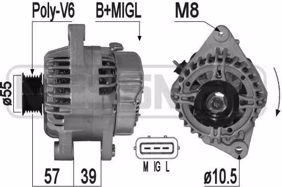 ERA 209304A Alternatore 90 A 14 V per TOYOTA Yaris berlina (P1)