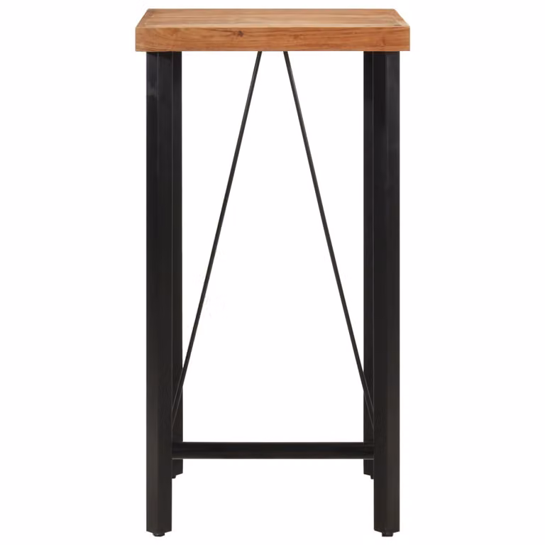Tavolino da Bar 55x55x107cm in Legno Massello di Acacia e Ferro
