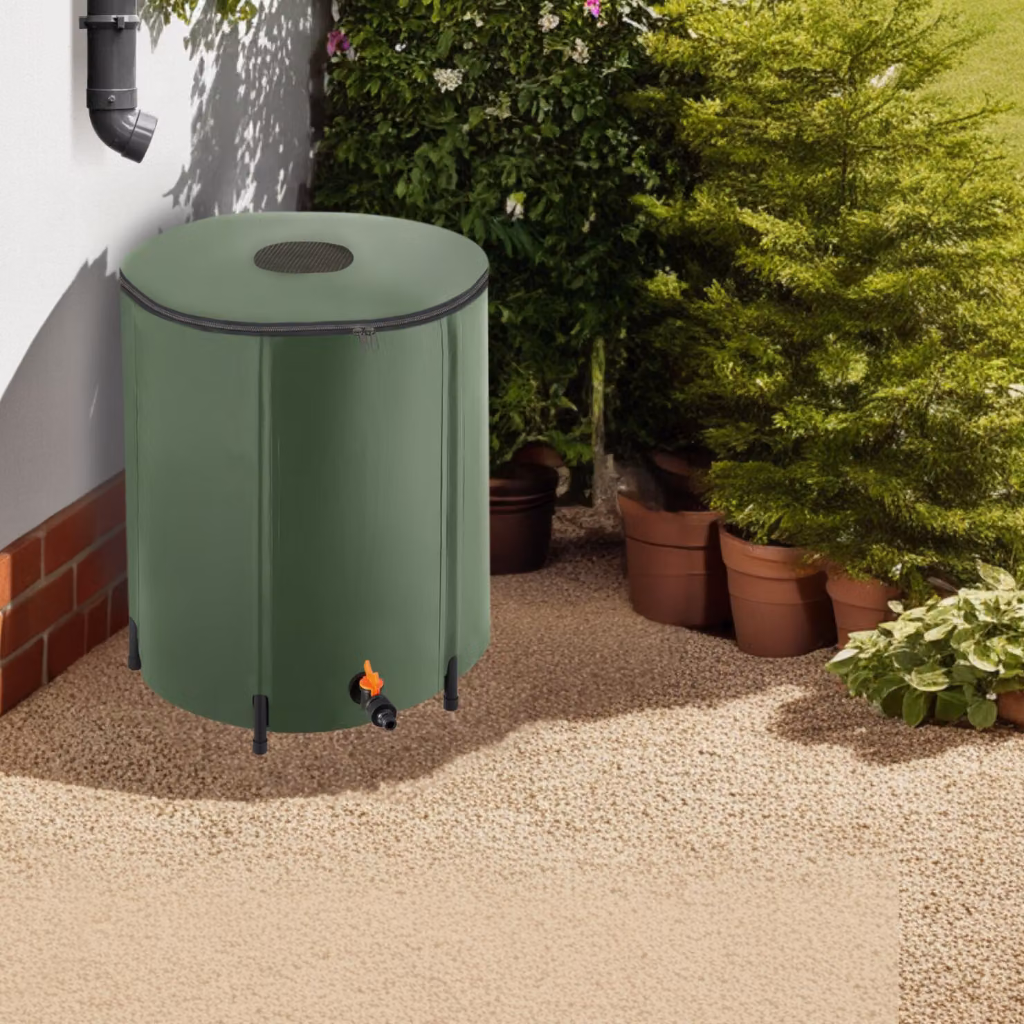 Contenitore per acqua piovana tectake verde da 200 l – 2