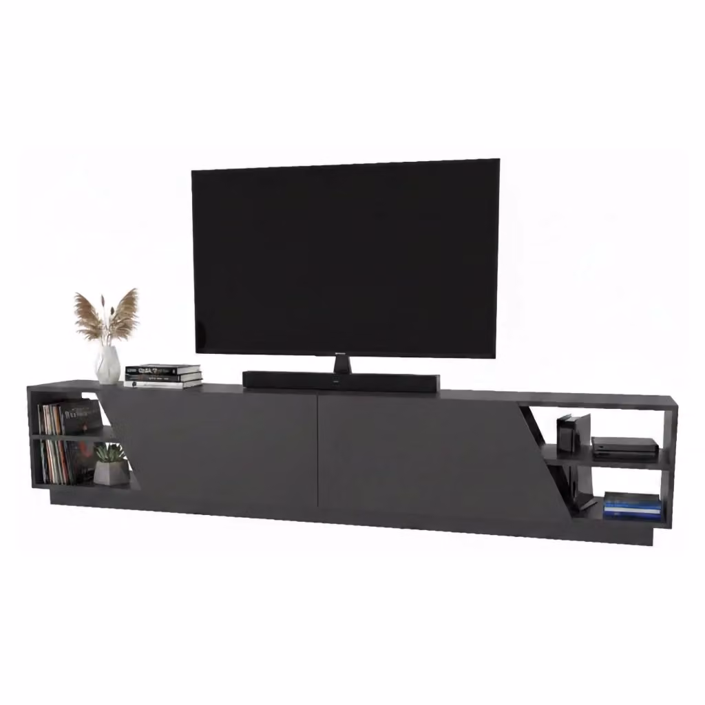 Mobile porta TV Apat DMORA, Credenza moderna per soggiorno in MDF, Antracite, L: 240 cm, P: 47,4 cm, H: 37,1 cm – 2