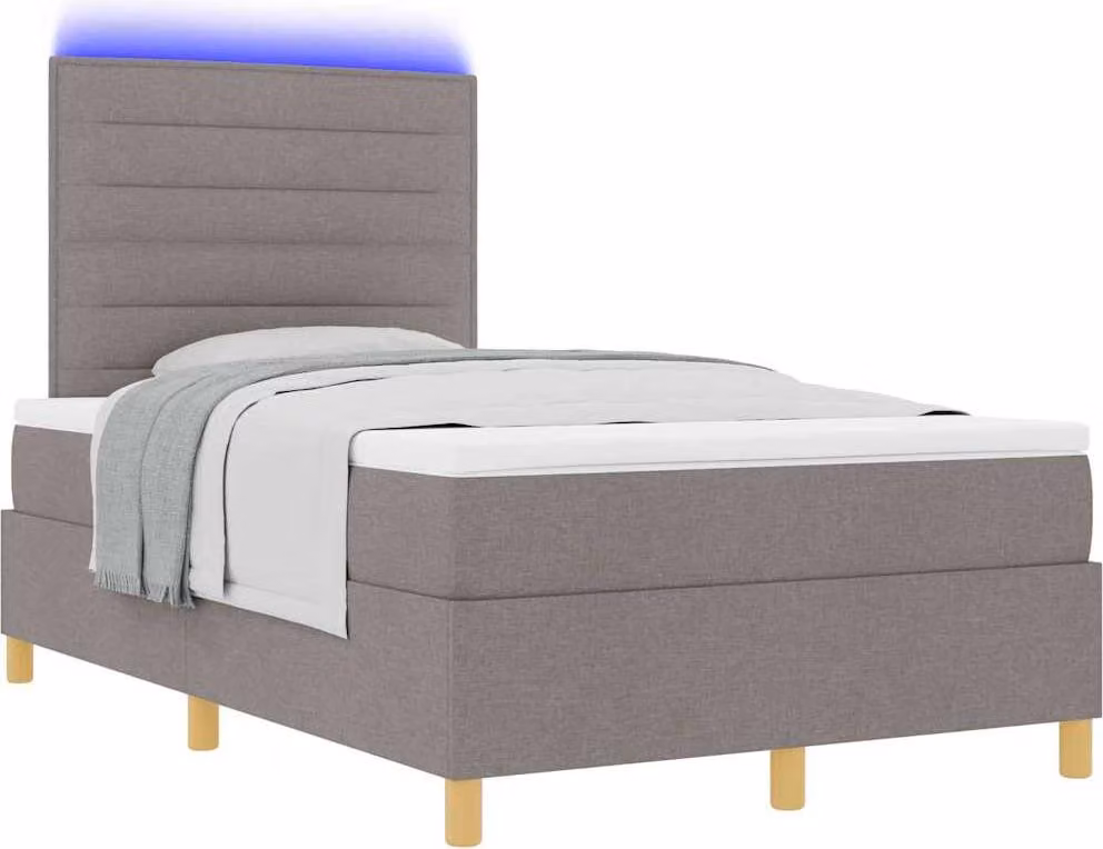 Letto a Sorgente LED con materasso Talpa 120 x 190 cm Tessuto