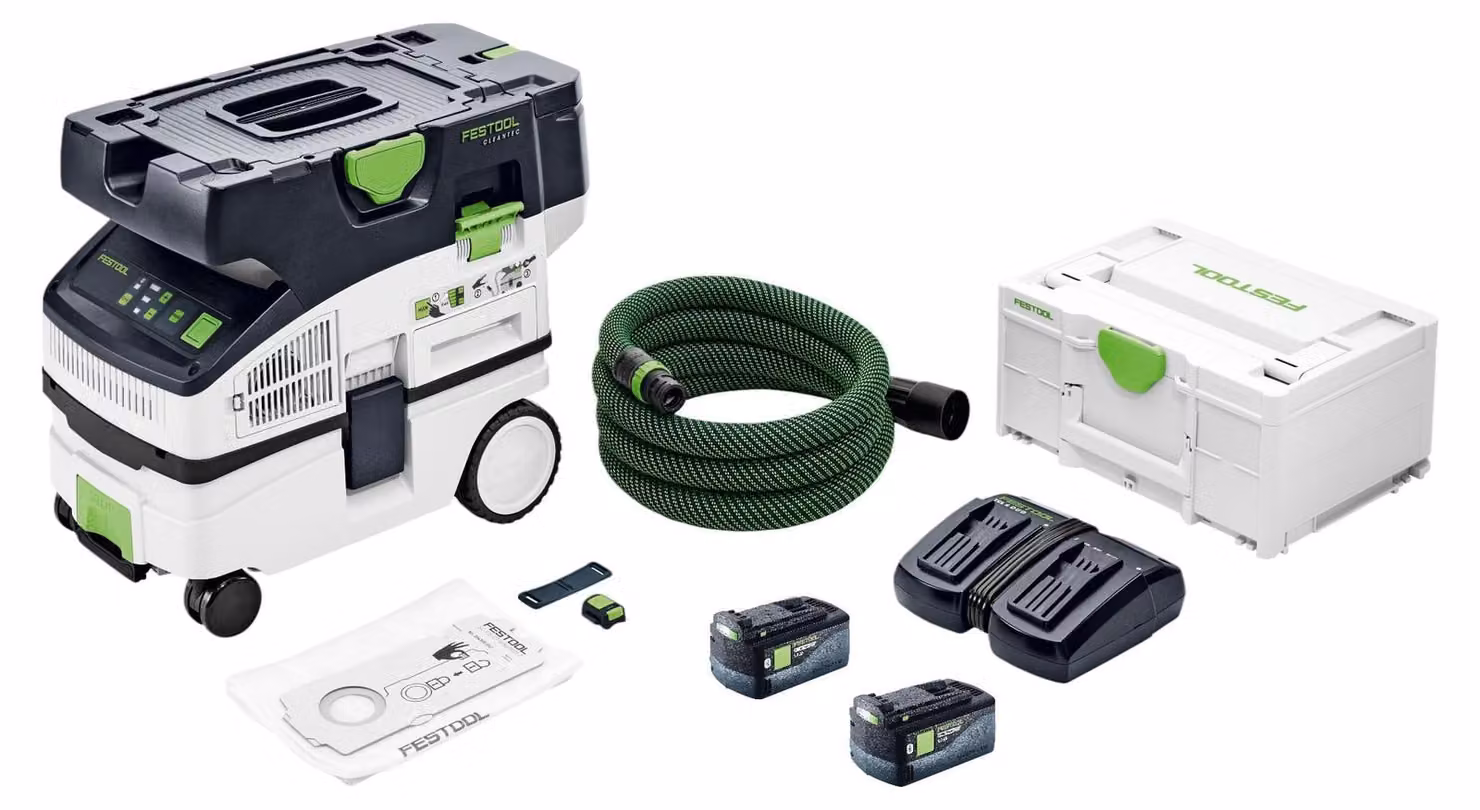 Festool CTLC MINI I-Basic Aspiratore mobile a batteria 36 V ( 2x 18 V ) Classe di polvere L + 2x batteria 5,0 Ah + doppio caricabatterie + Systainer