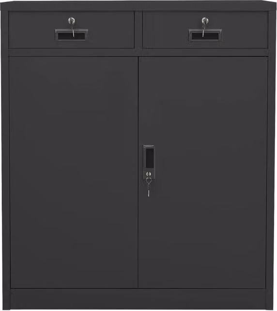 Armadio da ufficio vidaXL in metallo antracite con ripiani regolabili e serratura L/P/H: 90 x 40 x 102 cm