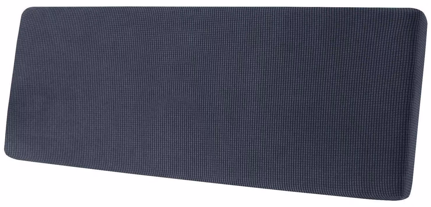 Copertura elastica a quadri scozzesi, color grigio scuro, per chaise longue