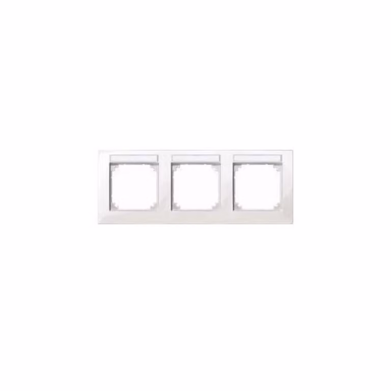 Cornice M-PLAN, con 3 spazi per la scritta, montaggio orizzontale, bianco polare lucido