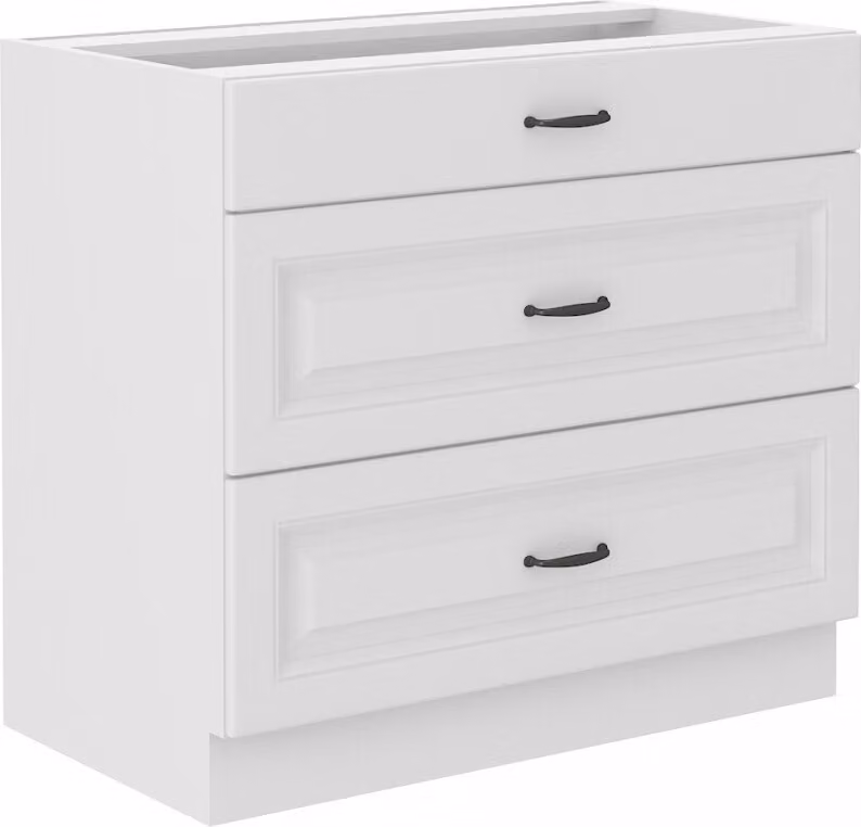 Armadietto inferiore con cassetti SOPHIA - larghezza 80 cm, bianco
