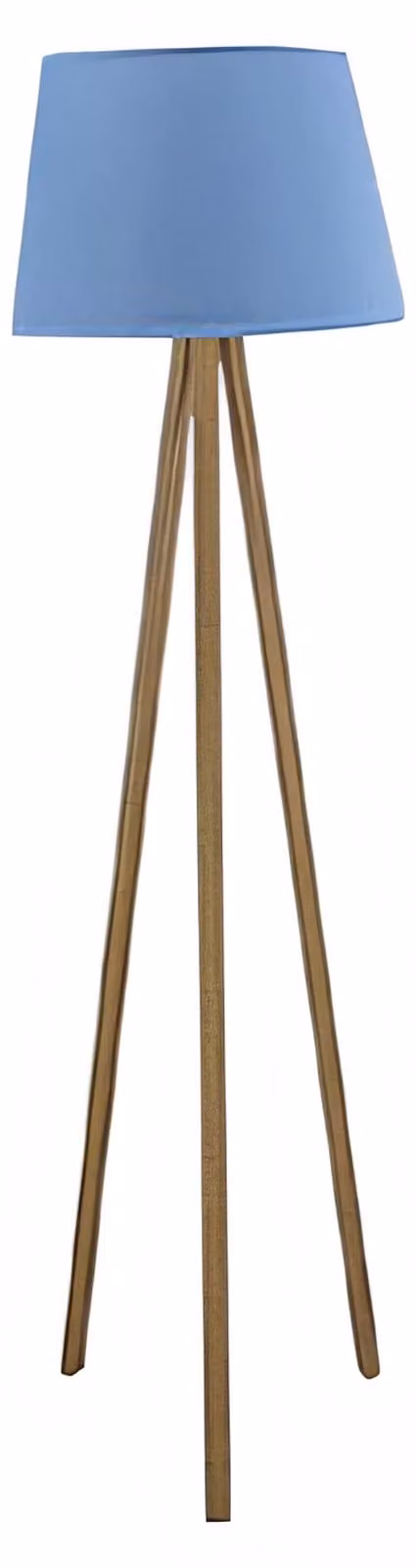 Elegante blaue Holz-Stehlampe im zeitlosen Design