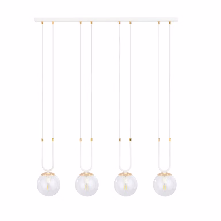 Lampadario Emibig 4xE14 40W GLAM 4 BIANCO/TRASPARENTE 1116/4