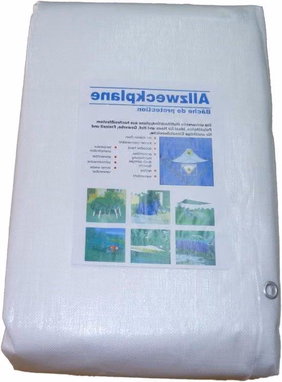 Pellicola protettiva impermeabile e resistente ai raggi UV - 10 m x 12 m - Bianca