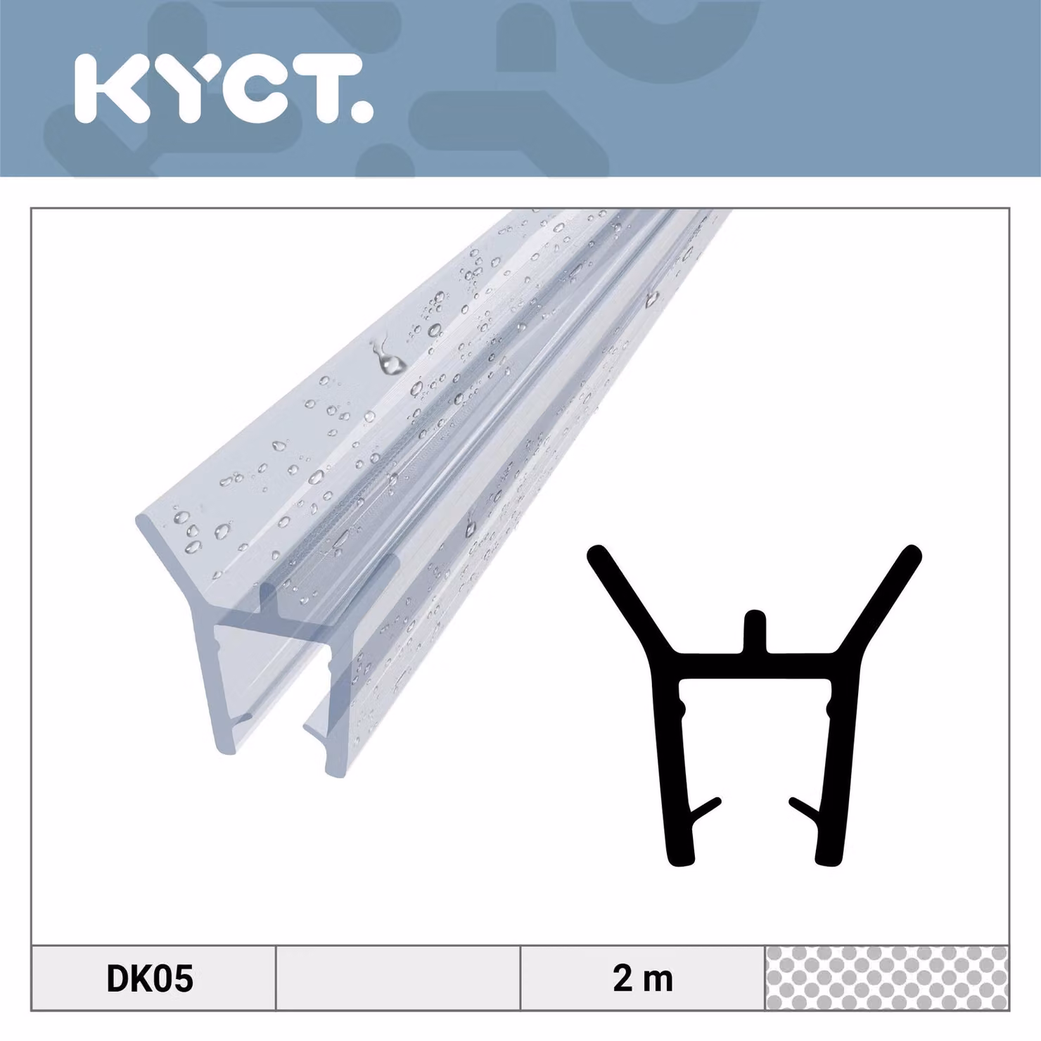 Guarnizione per doccia 6-7 mm, vetro 10 x 2 m – Guarnizione di ricambio in PVC per porta doccia, guarnizione per cabina doccia DK05