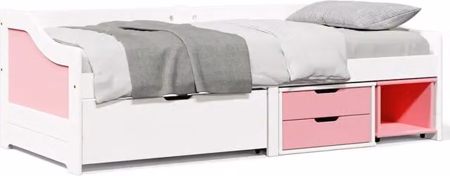 Dormeuse 3 Cassetti senza Materasso Bianco&Rosa 90x200 cm IRUN
