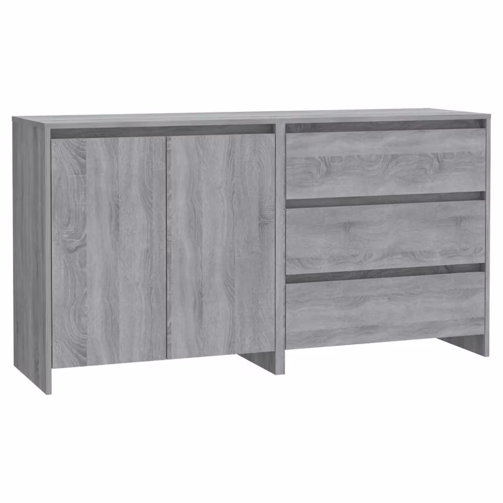 Credenze 2 pz Grigio Sonoma in Legno Multistrato