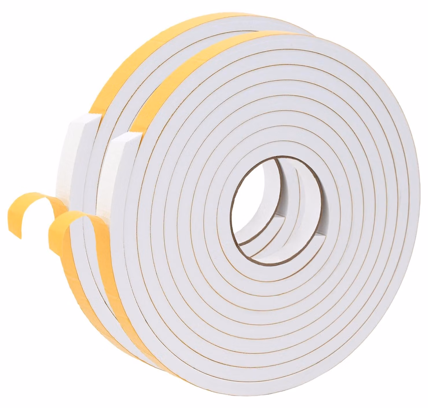 Nastro in schiuma autoadesivo, 2 pezzi, bianco, 15 mm x 5 m, schiuma CR