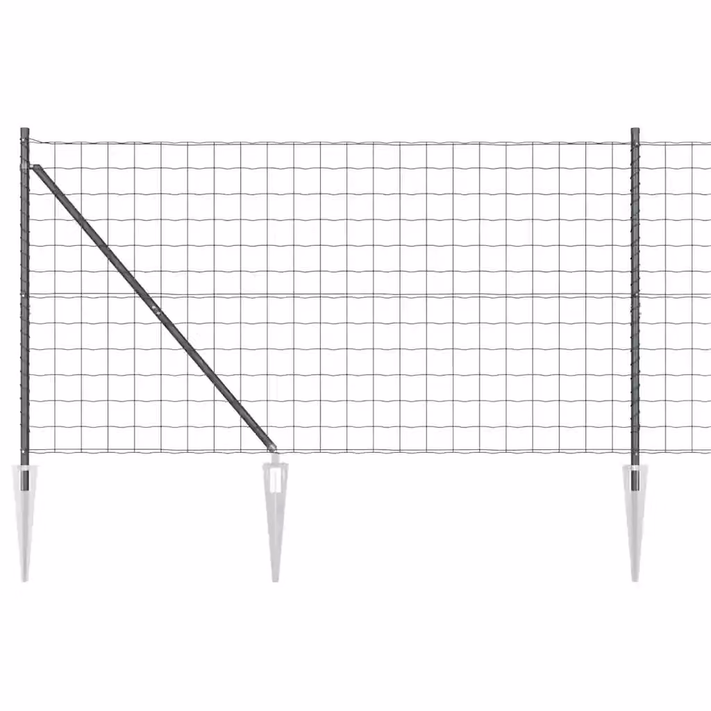 Recinzione vidaXL in acciaio rivestito in PVC grigio, L: 10 m, H: 1,4 m – 2