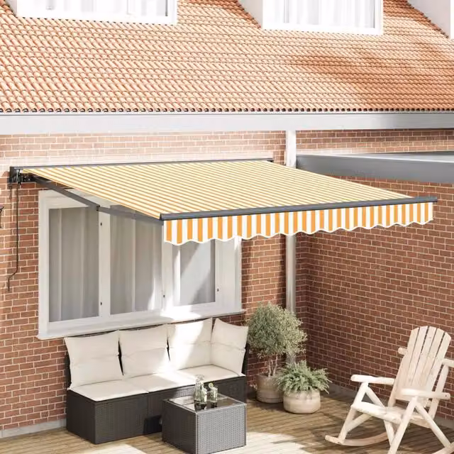 Struttura della tenda-Telaio per tenda da sole Giallo e Bianco 300 x 250 cm 307278