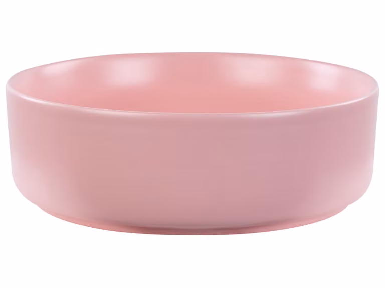 BELIANI Lavabo da appoggio in Vetroceramica rosa rotondo ⌀ 37 cm bagno moderno