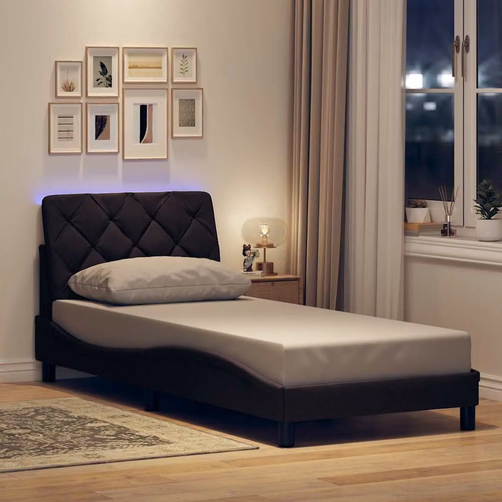 vidaXL Giroletto moderno in tessuto con illuminazione LED e porta di ricarica USB, L/P/H: 90 x 190 cm