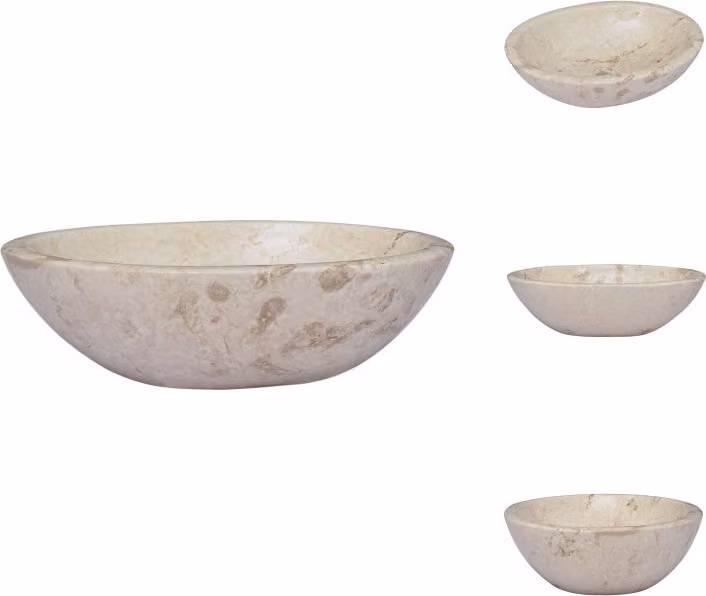 vidaXL Lavabo crema 53x40x15 cm in marmo - Lavabo da bagno